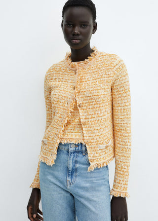 Cárdigan Cuello Redondo de Tweed