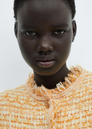 Cárdigan Cuello Redondo de Tweed