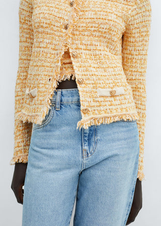 Cárdigan Cuello Redondo de Tweed