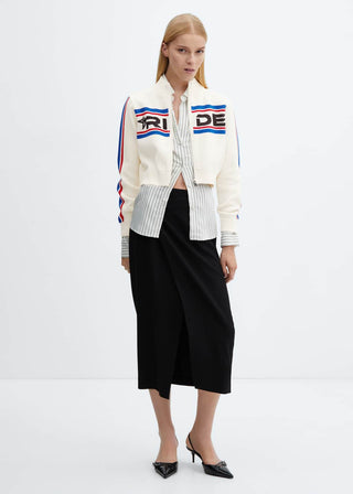 Cárdigan Cuello Perkins con Estampado