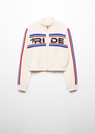 Cárdigan Cuello Perkins con Estampado