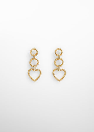 Aretes Largos con Diseño Corazón