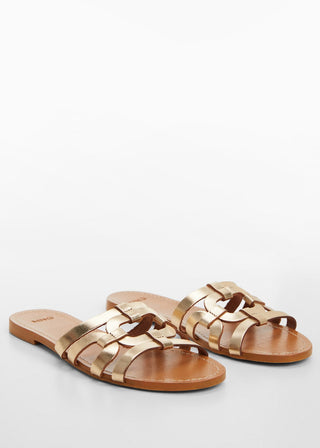 Sandalias Planas de Piel con Tiras