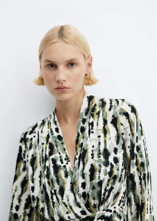 Vestido Manga Larga con Estampado