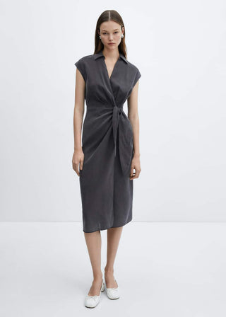 Vestido Cruzado Manga Corta