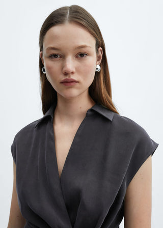 Vestido Cruzado Manga Corta