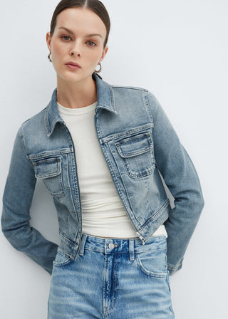 Chaqueta Denim con Bolsillos Delanteros