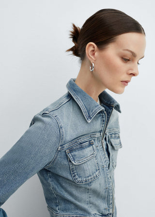 Chaqueta Denim con Bolsillos Delanteros