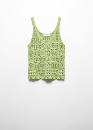 Camiseta de Tirantes con Calado Floral