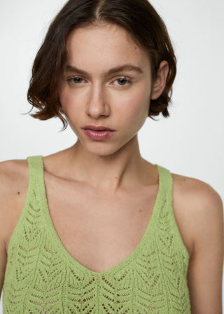 Camiseta de Tirantes con Calado Floral