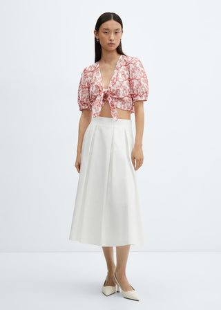 Blusa Corta con Estampado Floral