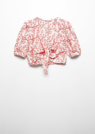 Blusa Corta con Estampado Floral