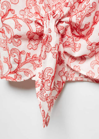 Blusa Corta con Estampado Floral