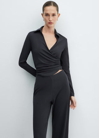 Pantalón Ancho con Cintura Elástica