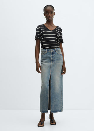 Camiseta Manga Corta Estampado de Rayas