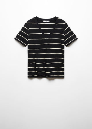 Camiseta Manga Corta Estampado de Rayas