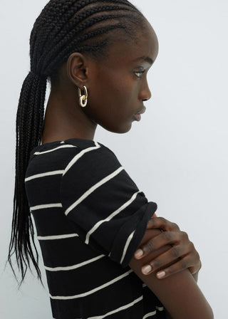 Camiseta Manga Corta Estampado de Rayas