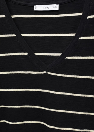 Camiseta Manga Corta Estampado de Rayas