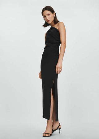 Vestido Midi con Escote Asimétrico