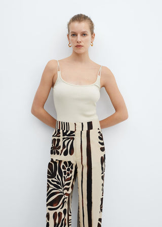 Pantalón con Estampado de Algodón