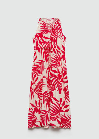 Vestido con Cintura Elástica Estampado Floral