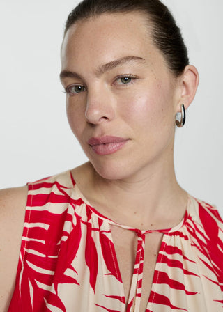 Vestido con Cintura Elástica Estampado Floral