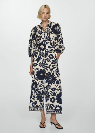 Camisa Crop con Estampado Floral