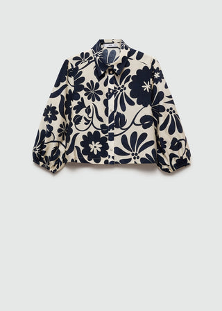 Camisa Crop con Estampado Floral
