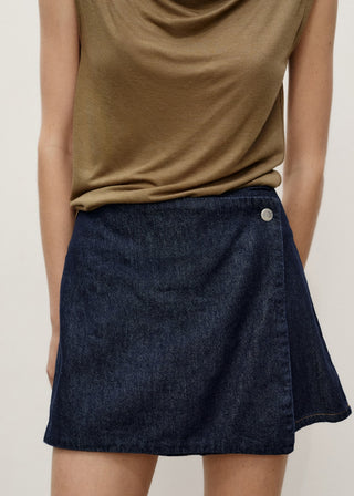 Enagua Denim Efecto Cruzado