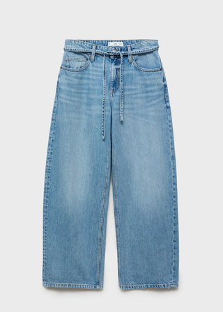 Jeans Talle Alto Estilo Balloon con Cinturón