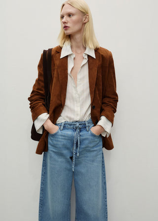 Jeans Talle Alto Estilo Balloon con Cinturón