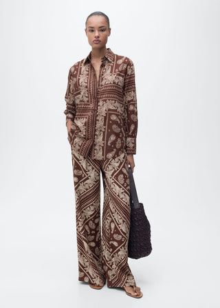 Camisa Manga Larga con Estampado Paisley