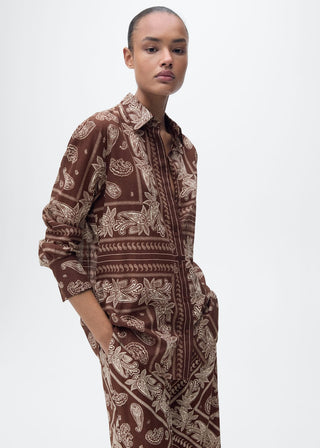 Camisa Manga Larga con Estampado Paisley