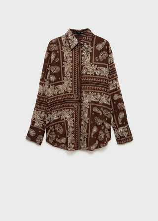 Camisa Manga Larga con Estampado Paisley