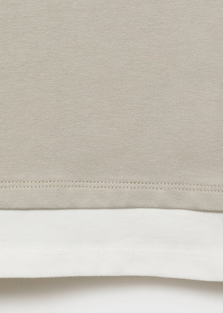 Camiseta con Detalles en Contraste de Algodón