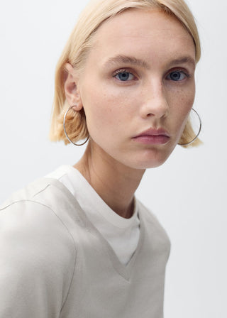 Camiseta con Detalles en Contraste de Algodón