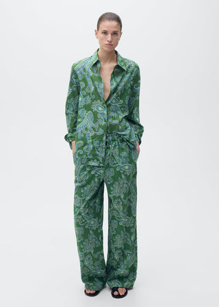 Pantalón con Cintura Elástica Estampado Paisley