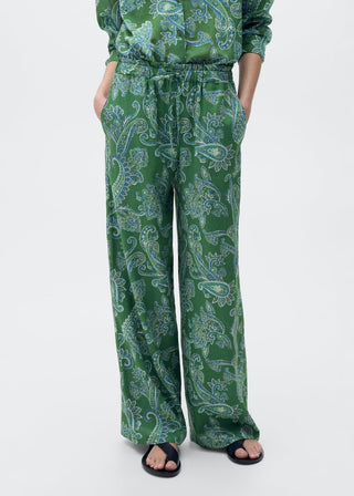 Pantalón con Cintura Elástica Estampado Paisley