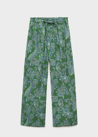 Pantalón con Cintura Elástica Estampado Paisley