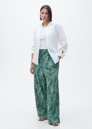 Pantalón con Cintura Elástica Estampado Paisley