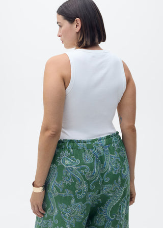 Pantalón con Cintura Elástica Estampado Paisley