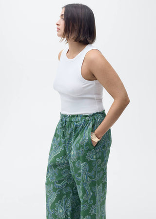 Pantalón con Cintura Elástica Estampado Paisley