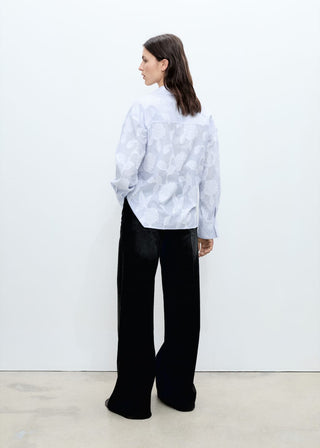 Camisa Manga Larga Oversize con Bordado