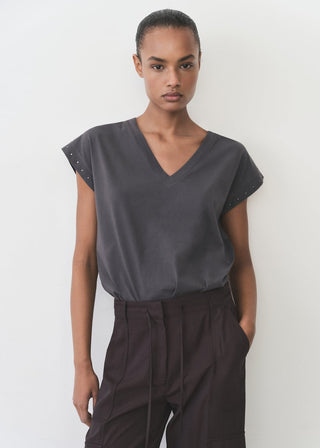 Camiseta Manga Corta Detalle Tachuelas