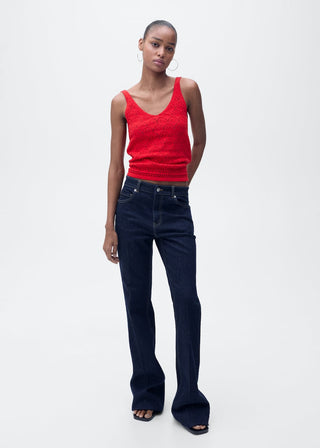 Blusa de Punto con Detalles Calados