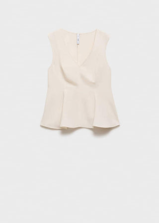 Blusa de Tirantes Peplum con Lino