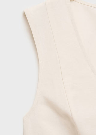 Blusa de Tirantes Peplum con Lino