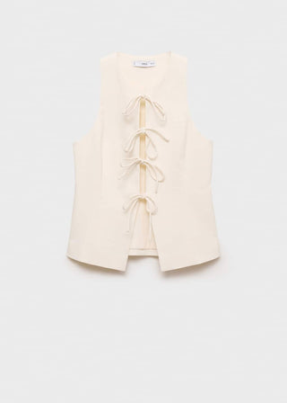 Blusa de Lino con Detalle de Lazos