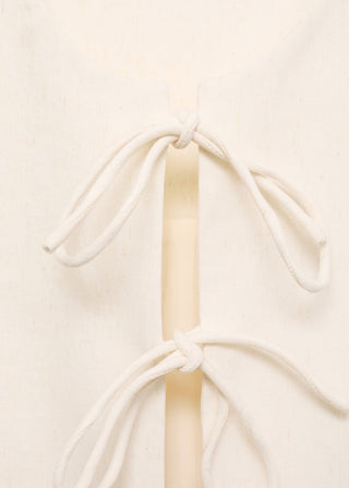 Blusa de Lino con Detalle de Lazos