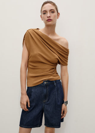 Short Denim con Pinzas Delanteras